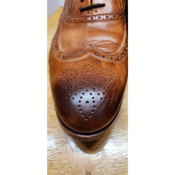 TAFT The Beck Handcrafted Brogue Wingtip Leather Dress Shoe Burnt Honey Mens 13 main image 15